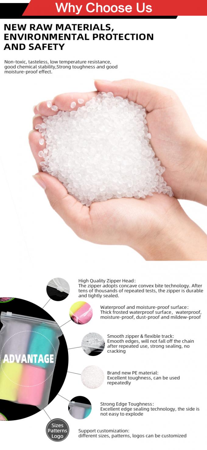 طباعة مخصصة أكياس بلاستيكية قابلة لإعادة الإغلاق صديقة للبيئة مع مقبض من أجل الملابس 10