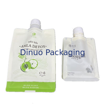 أكياس الحقيبة ذات الفوهة القائمة المصنوعة من البلاستيك السائل المعاد تدويره والقابلة لإعادة التعبئة