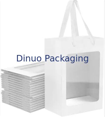 أكياس تسوق ورقية كرافت بنية / بيضاء / سوداء قابلة لإعادة الاستخدام مع مقابض شريطية للهدايا