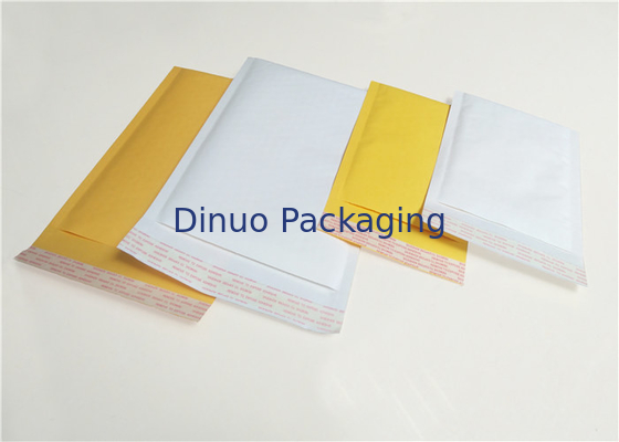 حجم الشحن 4 Kraft Bubble Mailers ، مغلفات بريدية بيضاء / صفراء 9.5 "× 14"