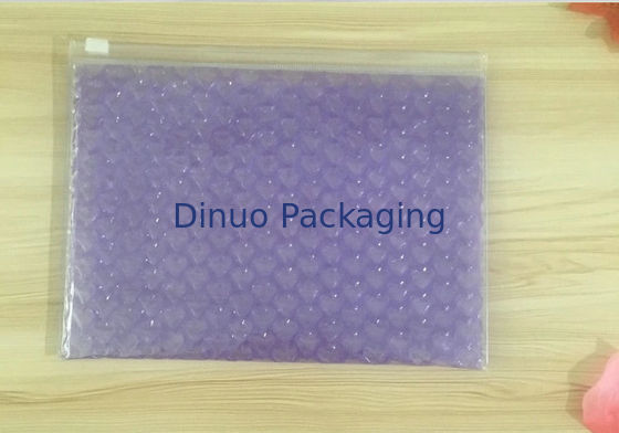 0.06-0.1mm سماكة PVC فقاعة حقيبة / قابلة لإعادة الاستخدام ميلر البلاستيك زيبر حقيبة