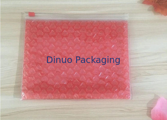 0.06-0.1mm سماكة PVC فقاعة حقيبة / قابلة لإعادة الاستخدام ميلر البلاستيك زيبر حقيبة