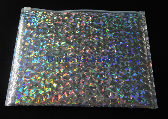 Reclosable 250x180mm لامعة المجسم سحاب حقيبة فقاعة فقاعة ، فقاعة للتغليف
