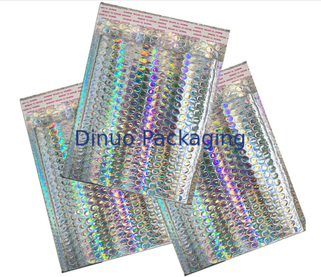 VMPET Surface Decorative Holographic Bubble Mailers طباعة مخصصة